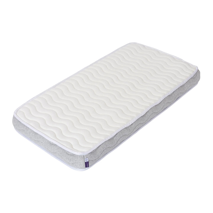 “ClevaMama Premium Deluxe ClevaFoam Pocket Sprung Mattress — high-quality baby cot mattress with breathable ClevaFoam layer and individual pocket springs for superior comfort, support, and airflow; features soft quilted white top and grey side panels