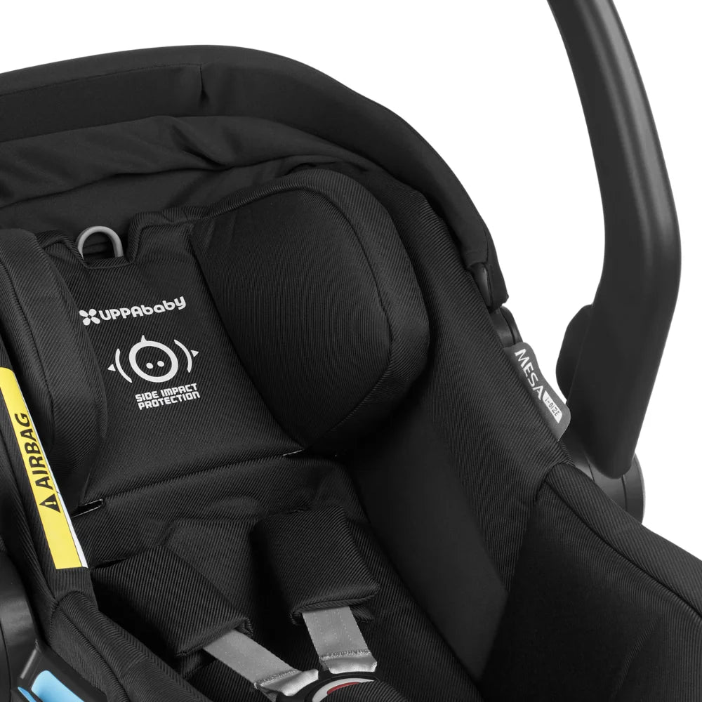 This image zooms in to the soft, protective cushioning used for the side impact protection feature
