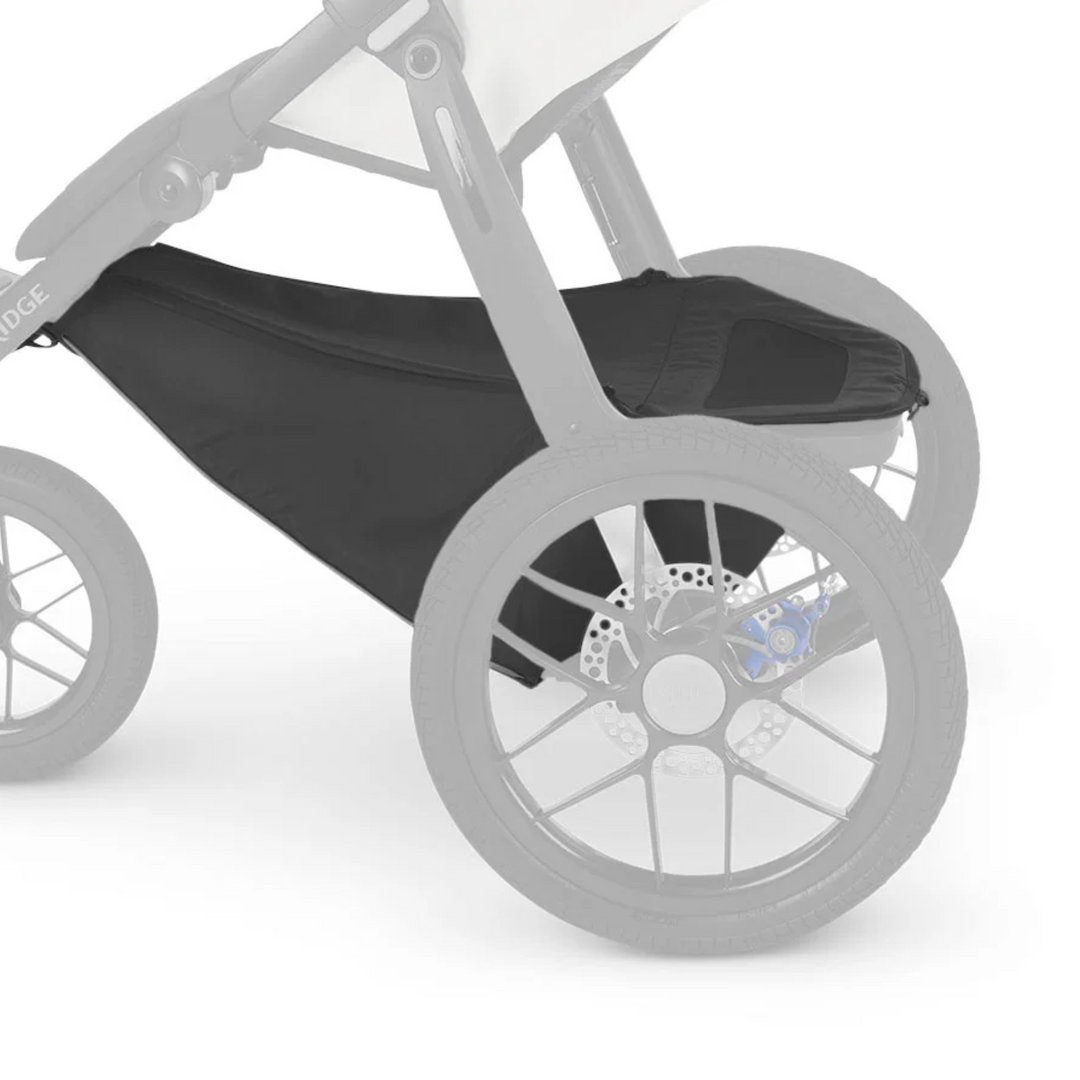 This image highlights the Ridge basket fabric on the stroller chassis