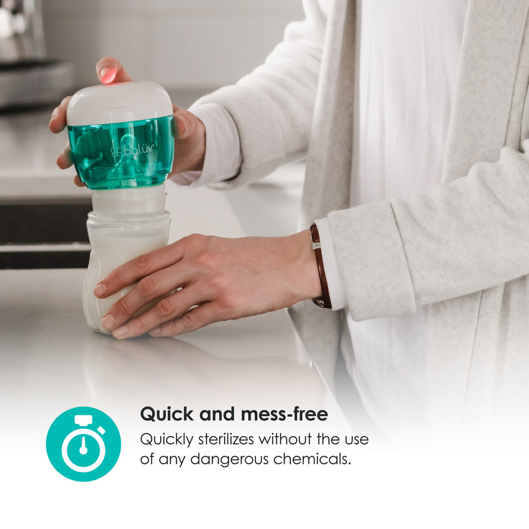 BBLuv Uvi Portable steraliser is quick and mess free. It quickly steralises without the use of any dangerous chemicals.