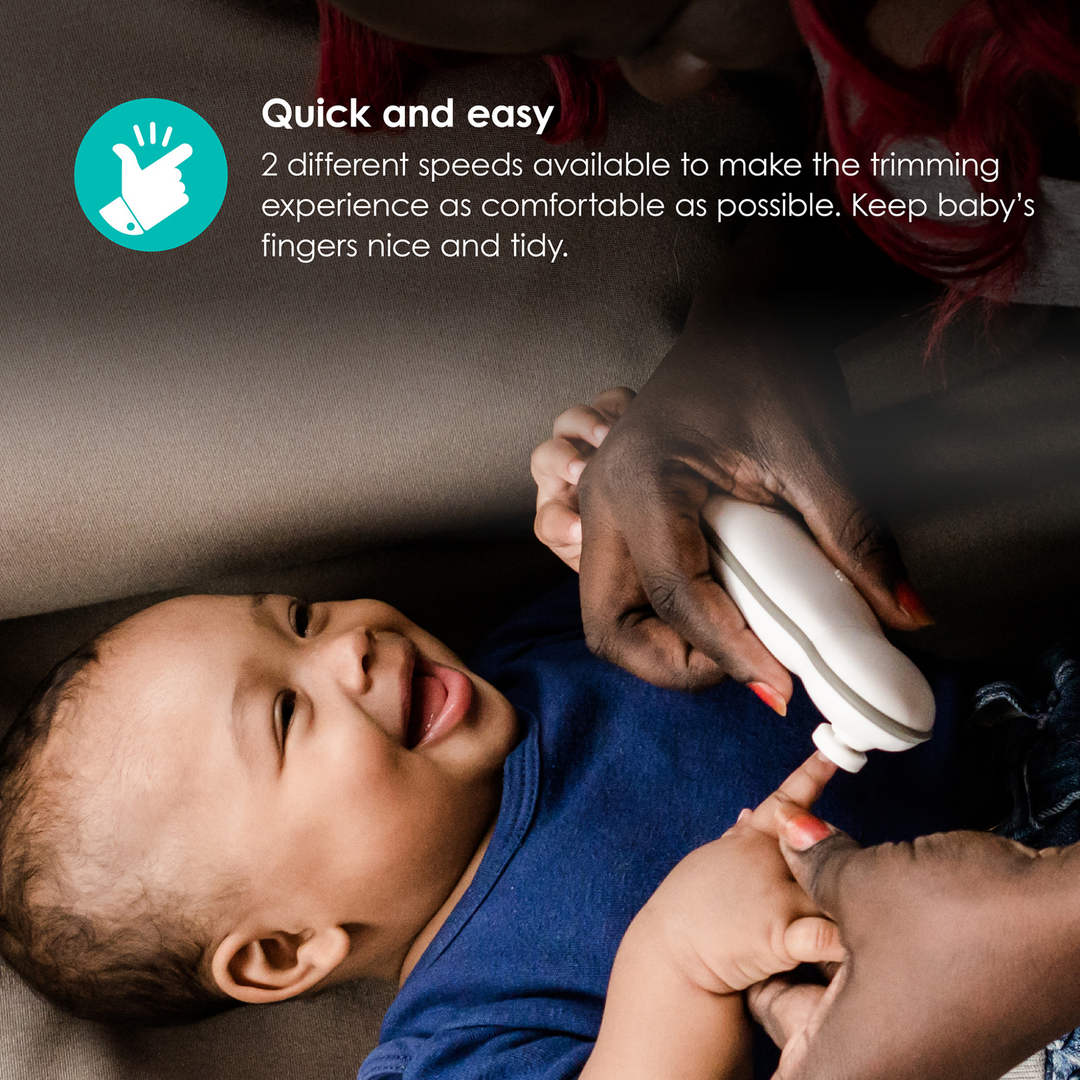The BBLuv Trimo electric nail trimmer is quick and easy. Two different speeds available to make the trimming experience as comfortable as possible. Keep baby's fingers nice and tidy.