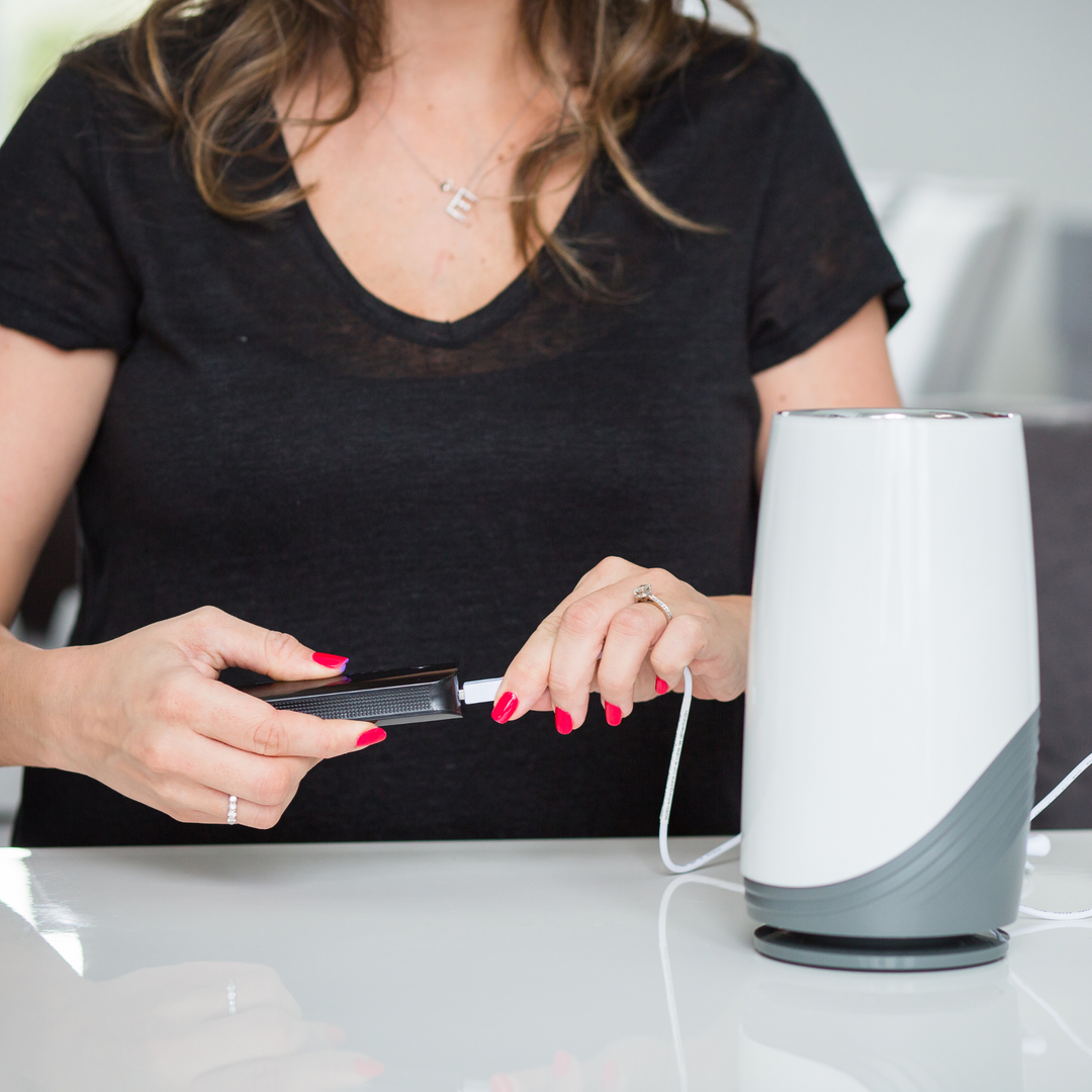 BBLuv Pure 3-in-1 air purifier with HEPA filter displayed on a counter top