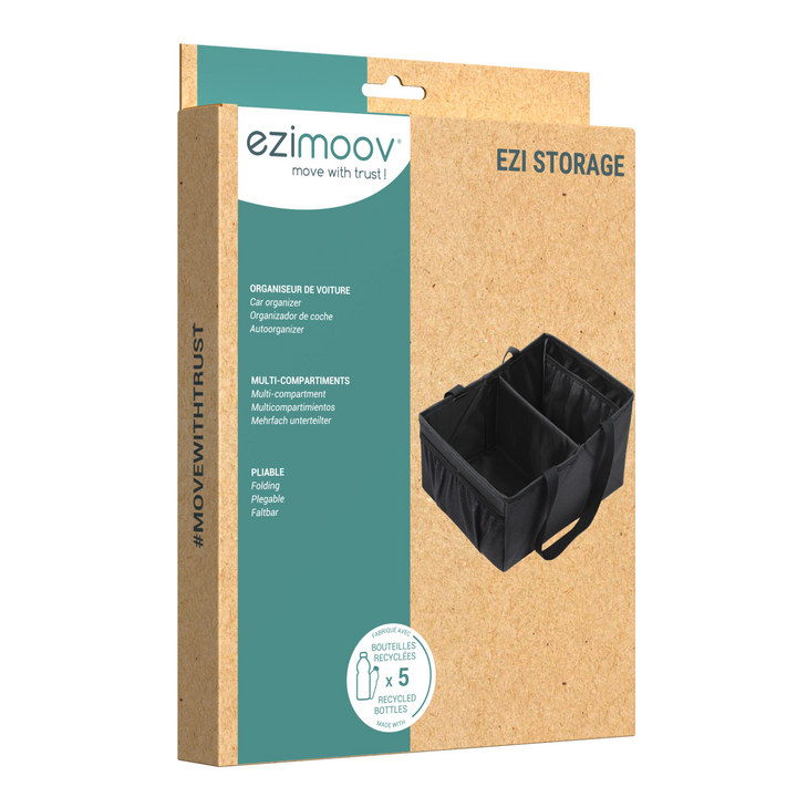 This image shows the eco friendly and recyclable cardboard box packaging that the storage box comes in.