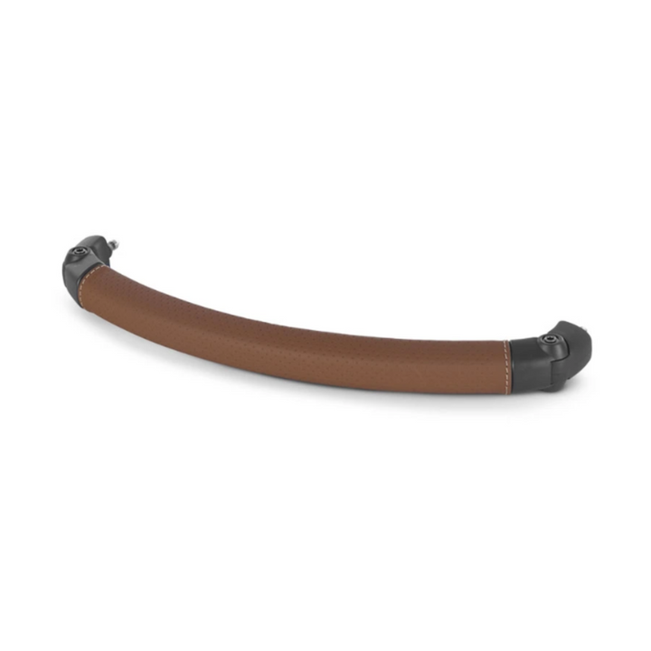 This image is the UPPAbaby bumper bar with the saddle leather cover on a white background.