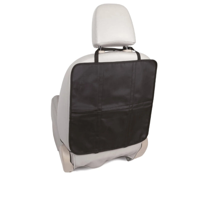 Ezimoov Ezi Mat 3 in 1 car seat protector installed on back of front seat