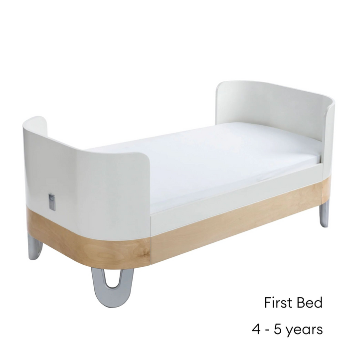 Serena Cot Bed White and natural First Bed 4 to 5 years