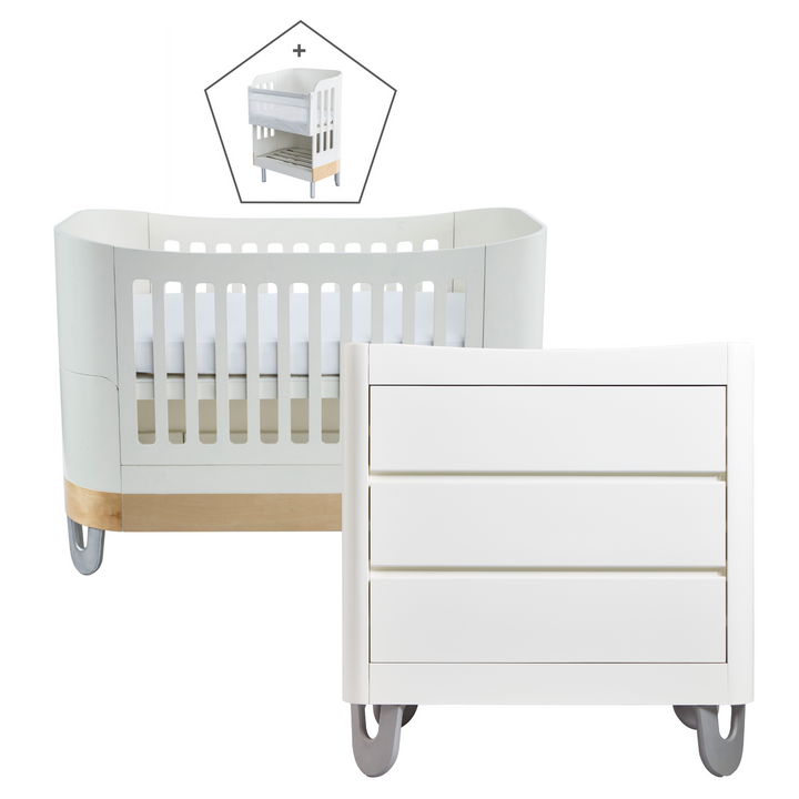 Gaia Baby | Serena Cot Bed + Bedside Crib & Dresser Set