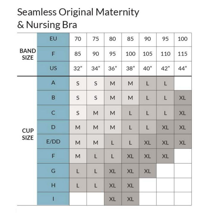 This image is the size chart to find the correct size for the bra.