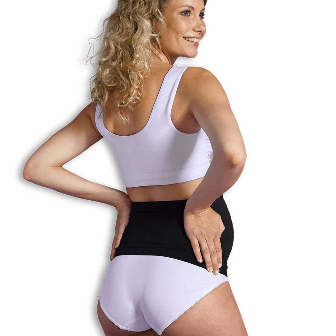 This is a back view of the seamless maternity support band from Carriwell.