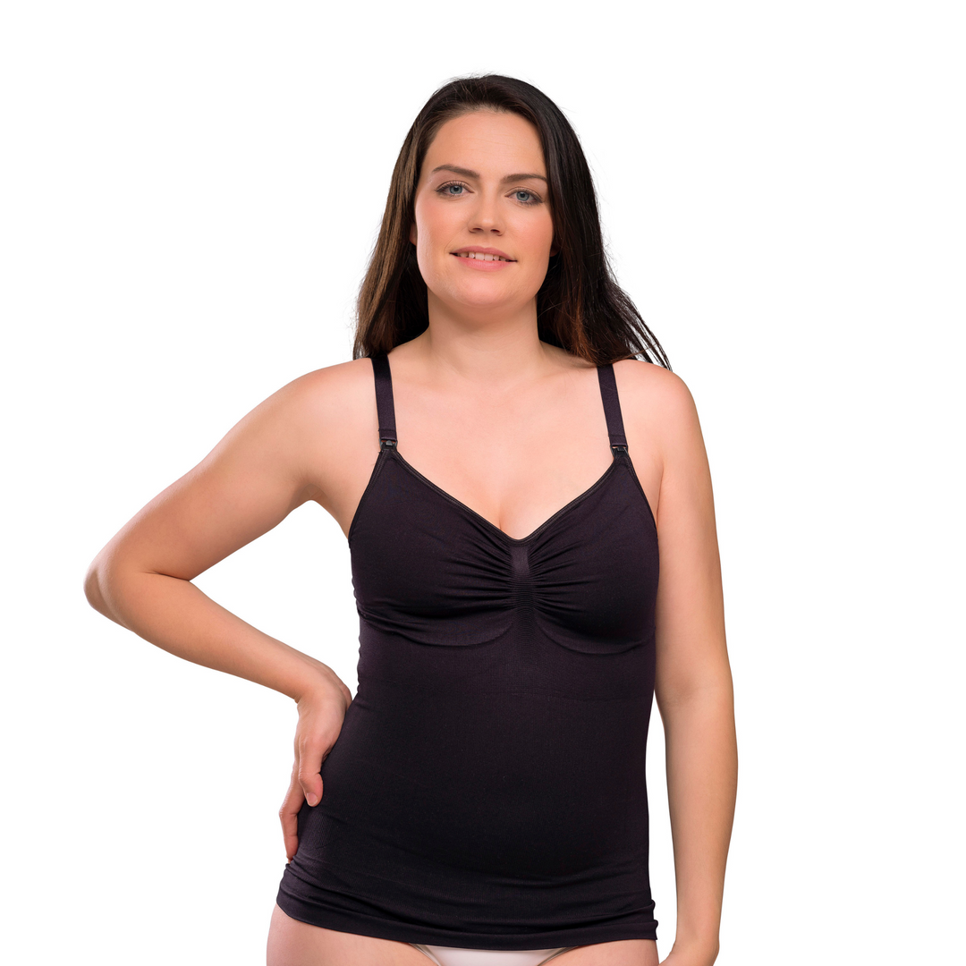Carriwell Nursing Top with Shapewear on model
