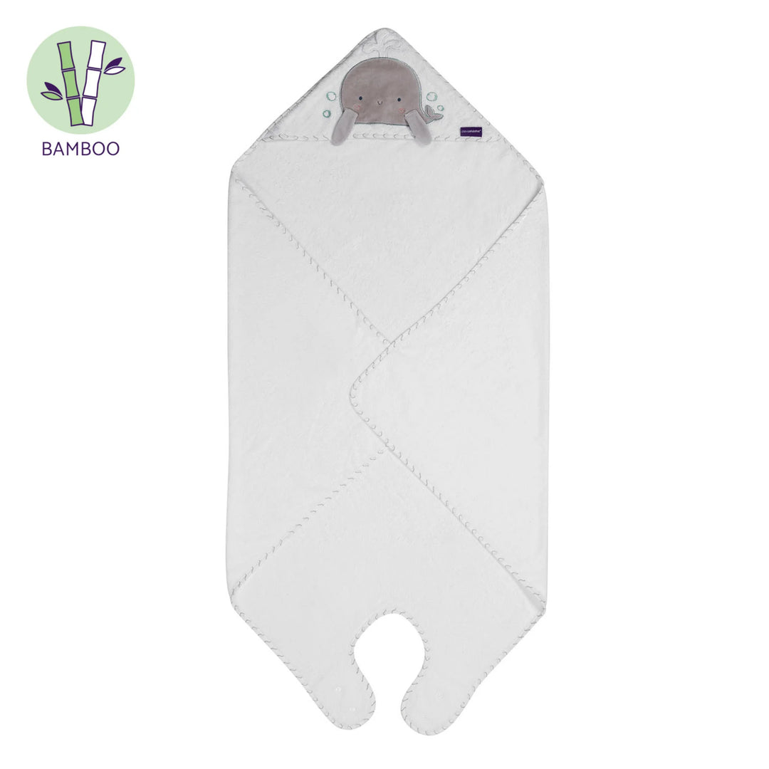 ClevaMama Bamboo Extra Large Baby Hooded Towel with Octopus Embroidery , eco-friendly bamboo bath towel for newborns, infants, and toddlers, hands-free wrap design for safe bathing, ultra-soft and absorbent, gentle on sensitive skin