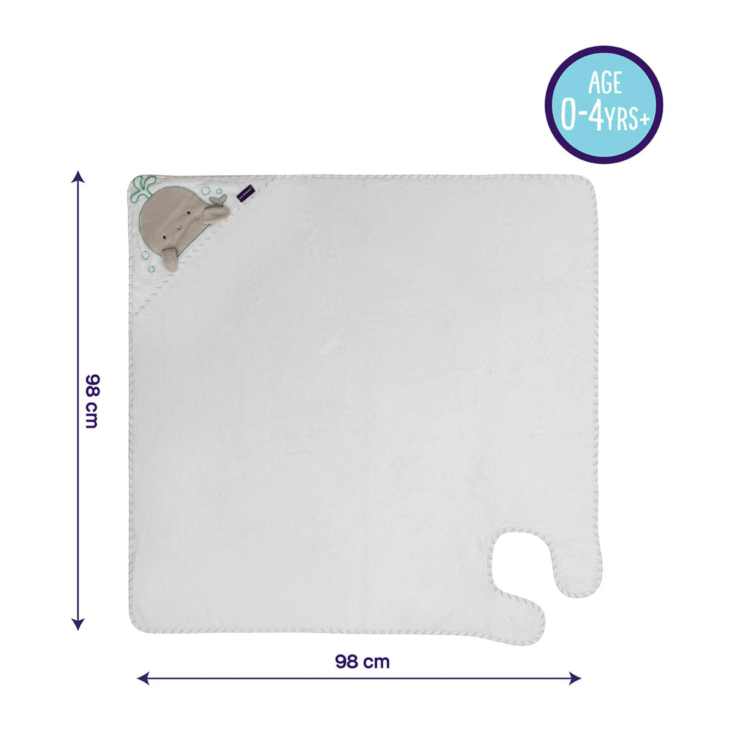 ClevaMama Bamboo Extra Large Baby Hooded Towel with Octopus Design – 98 x 98 cm bath towel for newborns, infants, and toddlers, suitable from 0-4 years+, eco-friendly bamboo fabric, ultra-soft and absorbent, gentle on sensitive skin.