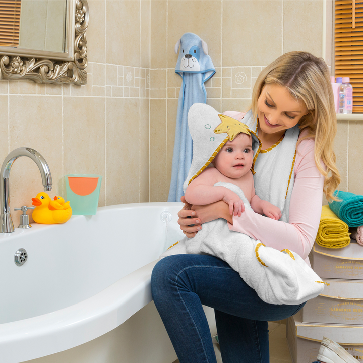 ClevaMama | Bamboo Extra Large Apron Baby Bath Towel