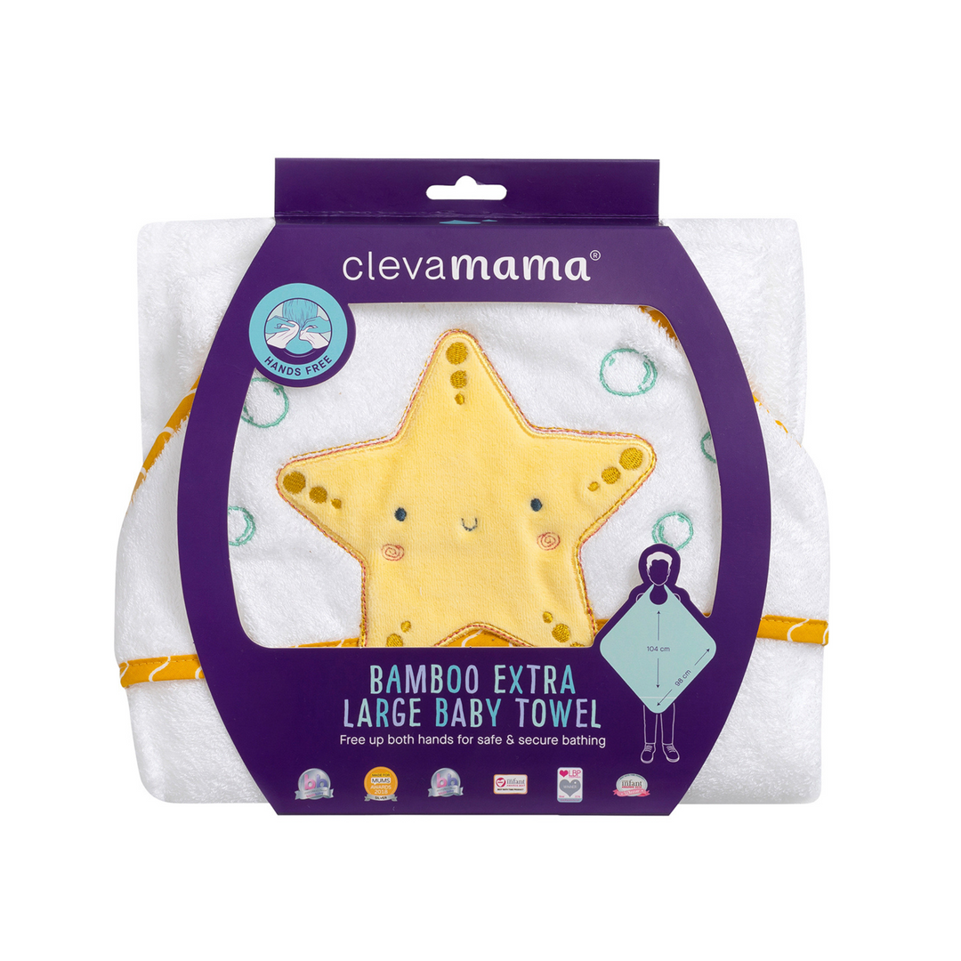 ClevaMama | Bamboo Extra Large Apron Baby Bath Towel