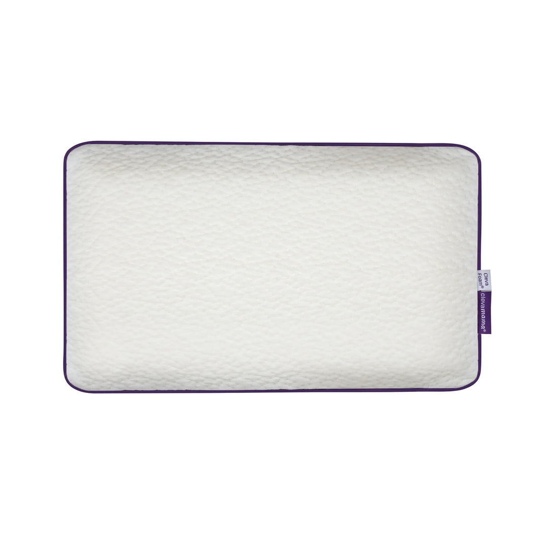 ClevaMama ClevaFoam Toddler Pillow – breathable, hypoallergenic memory foam pillow for toddlers, provides head and neck support, helps prevent flat head syndrome, and promotes safe, comfortable sleep.
