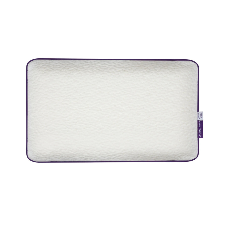 ClevaMama ClevaFoam Toddler Pillow – breathable, hypoallergenic memory foam pillow for toddlers, provides head and neck support, helps prevent flat head syndrome, and promotes safe, comfortable sleep.