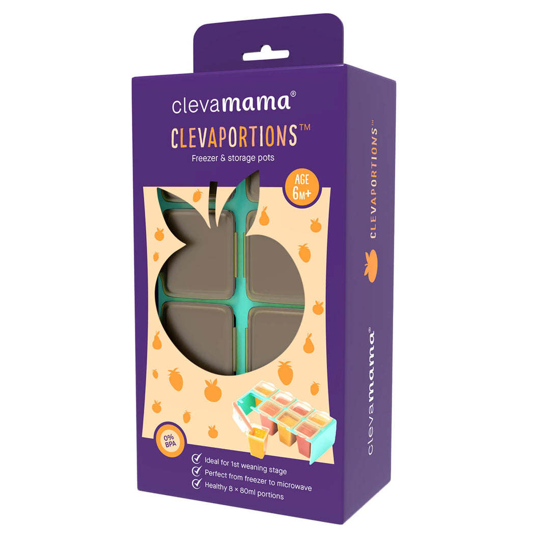 ClevaMama ClevaPortions baby food freezer and storage pots packaging box