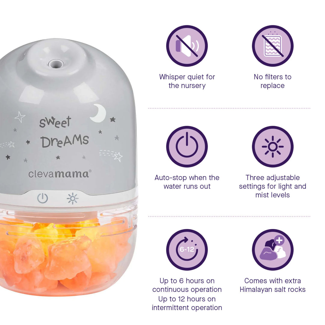 ClevaMama | ClevaPure™ Himalayan Salt Lamp, Humidifier & Night Light