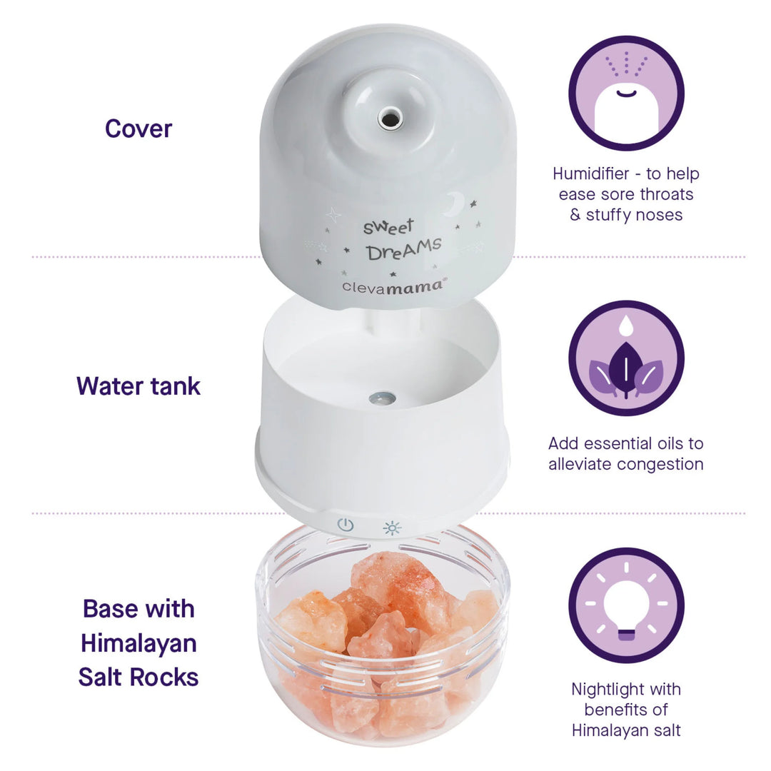 ClevaMama | ClevaPure™ Himalayan Salt Lamp, Humidifier & Night Light