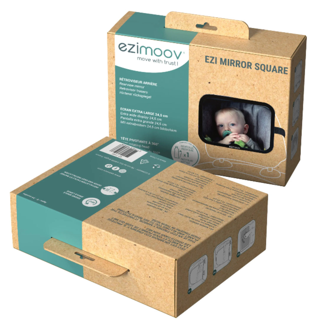 Ezimoov Ezi Mirror Square packaging for adjustable back seat baby car mirror