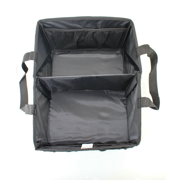 Ezimoov car storage and organiser top view showing divided compartments and carry handles