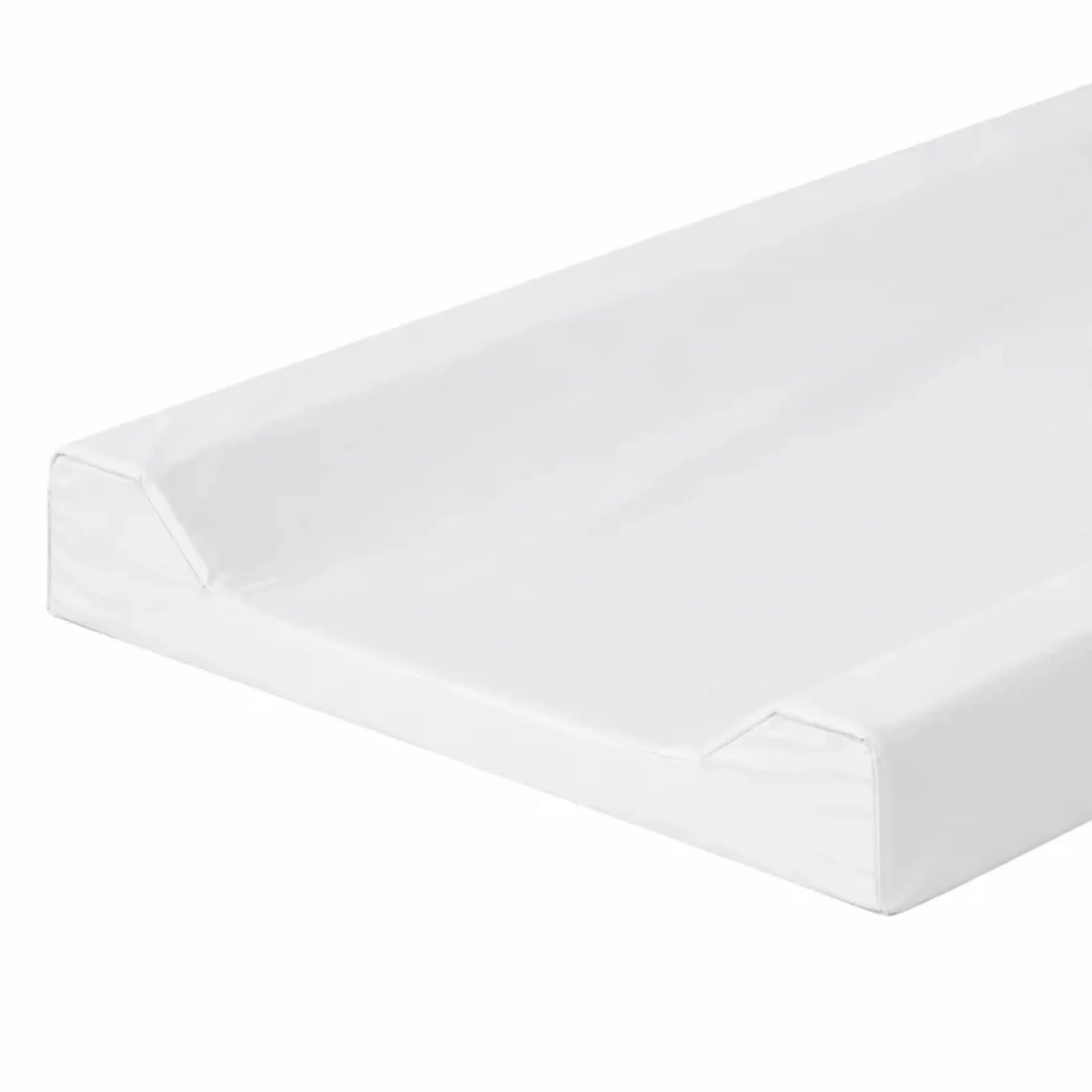 Close-up of Gaia Baby Eos dresser changing pad in white.