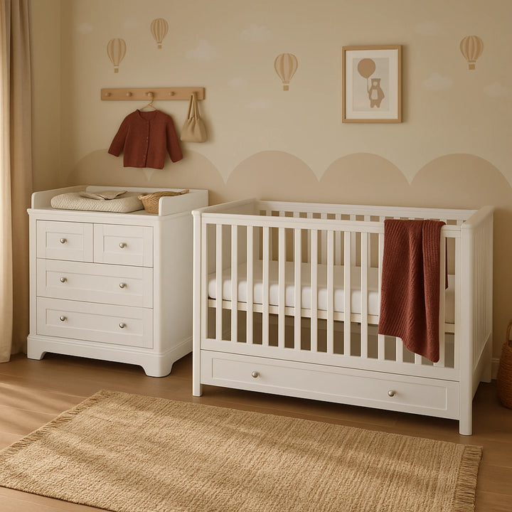 Gaia Baby | Leto Cot Bed, Dresser & Wardrobe Room Set