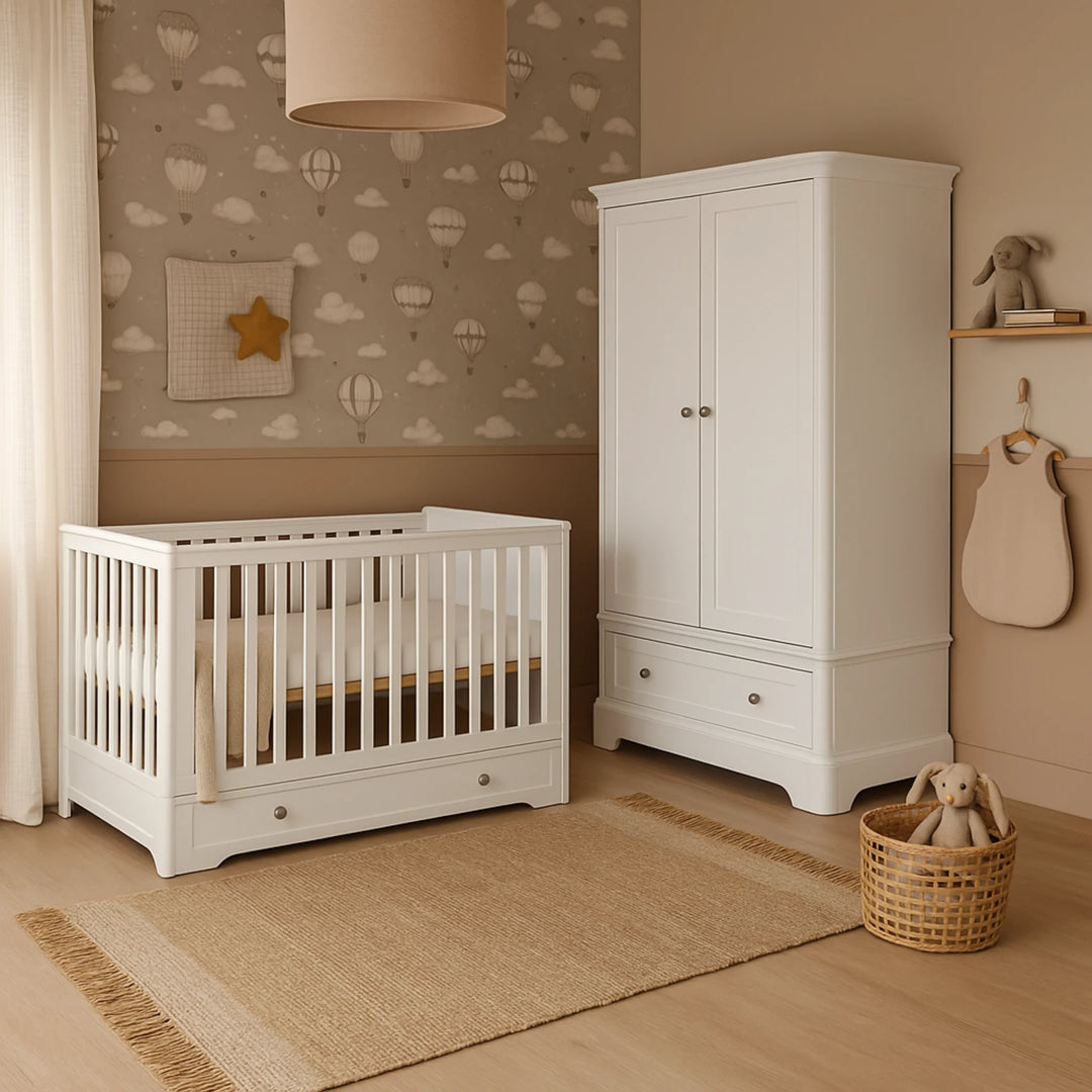 Gaia Baby | Leto Cot Bed, Dresser & Wardrobe Room Set