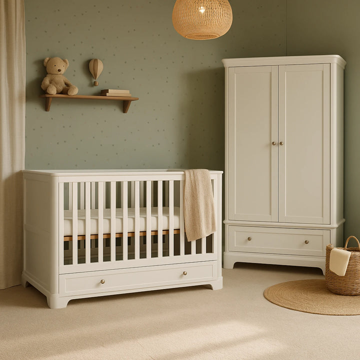Gaia Baby | Leto Cot Bed, Dresser & Wardrobe Room Set