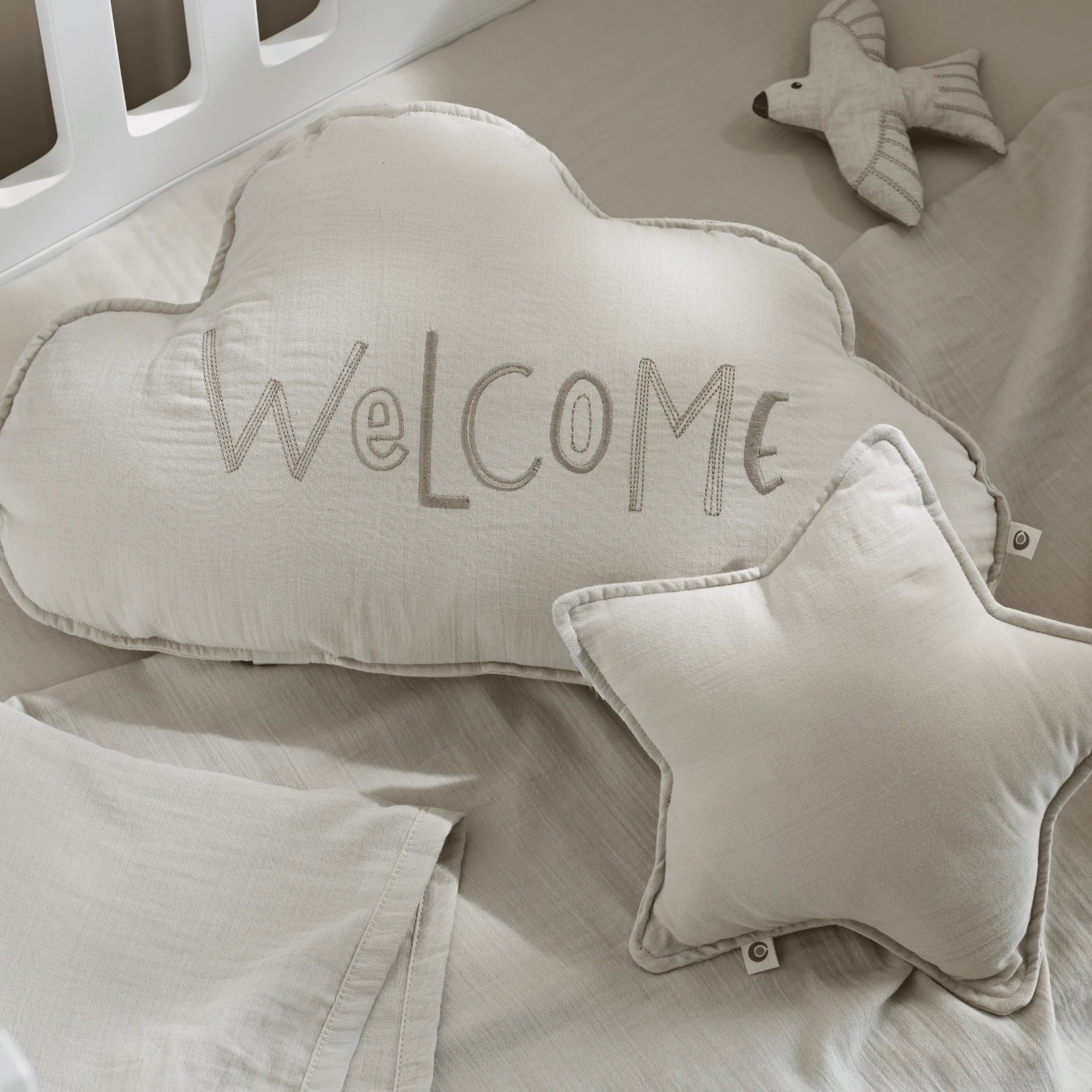 Maia Muslin Decorative Pillow Set Gaia Baby Clever Clogs