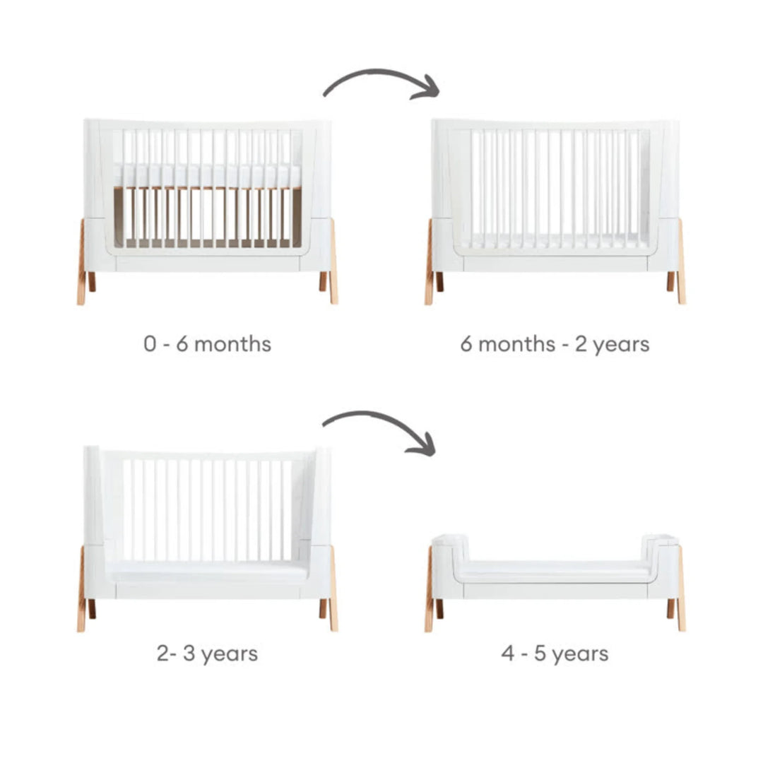 Gaia Baby | Hera Convertible Cot Bed & Dresser Set