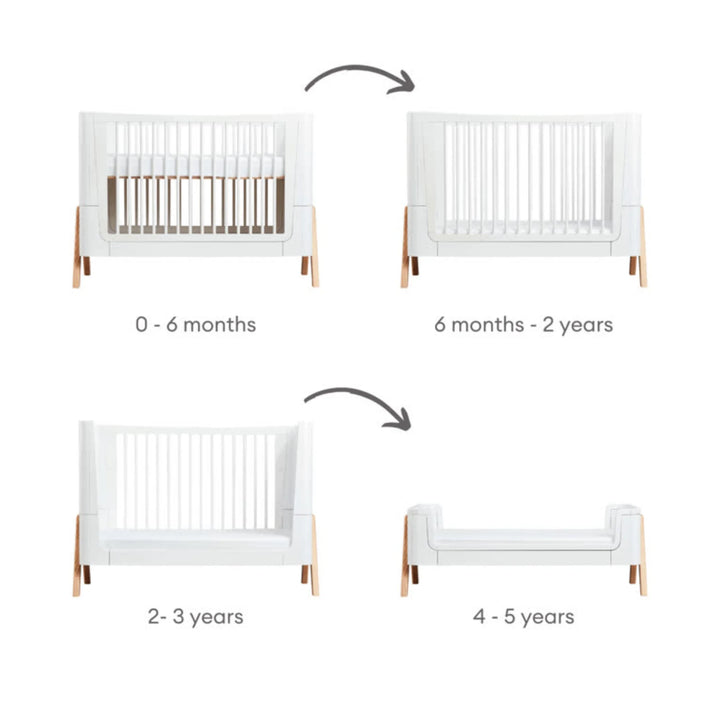 Gaia Baby | Hera Convertible Cot Bed & Dresser Set