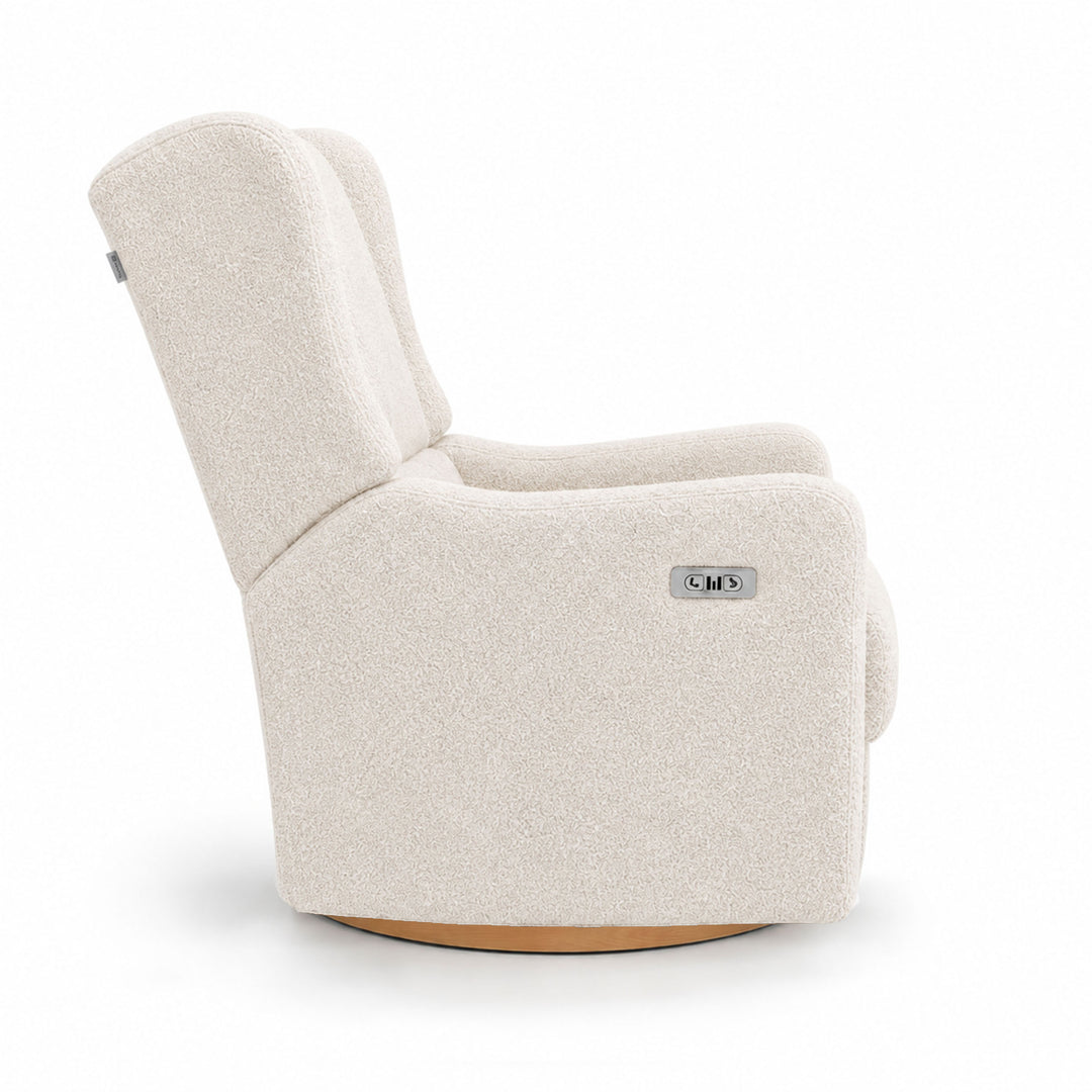 Lyra Electric Recliner Nursing Chair Biscuit Boucle