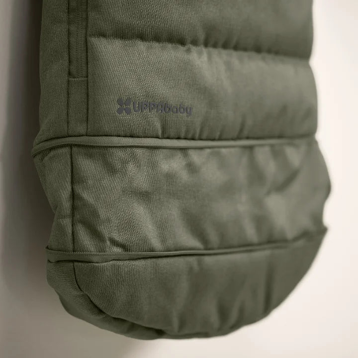 Close up of the Evelyn CozyGanoosh with zip-out extension opened for taller children.