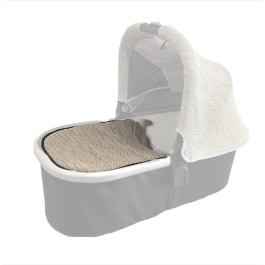UPPAbaby Bassinet V2 Boot Cover in Sierra (beige) on a white background