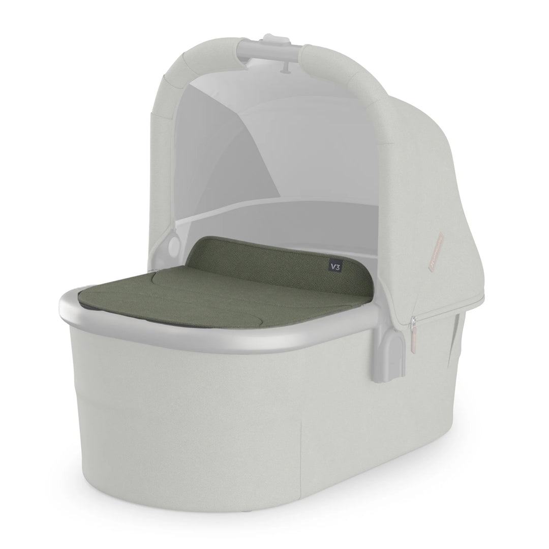 UPPAbaby Bassinet V3 Boot Cover in Evelyn (green) on a white background