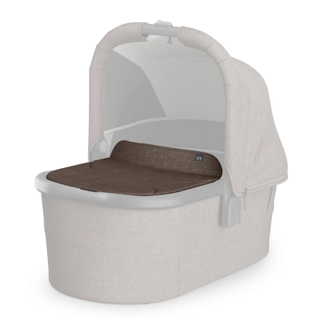 UPPAbaby Bassinet V3 Boot Cover in Owen (brown) on a white background