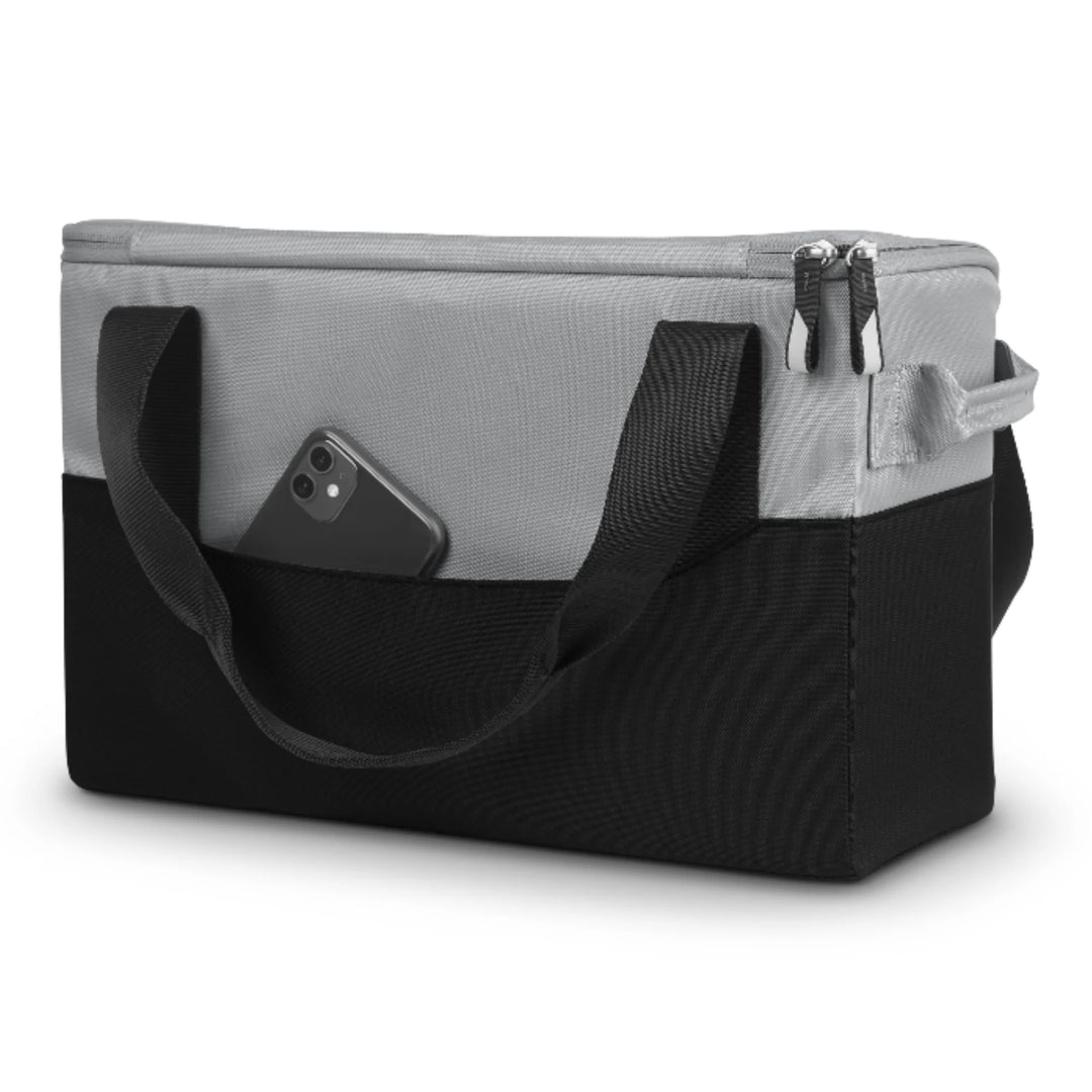 UPPAbaby Bevvy stroller basket cooler box with exterior pocket and carry handles, insulated cooler bag designed to fit UPPAbaby pushchair baskets.