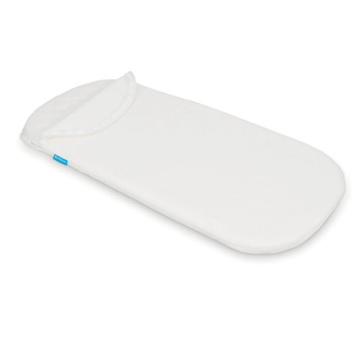 UPPAbaby carrycot/bassinet mattress cover in white, fitted on mattress
