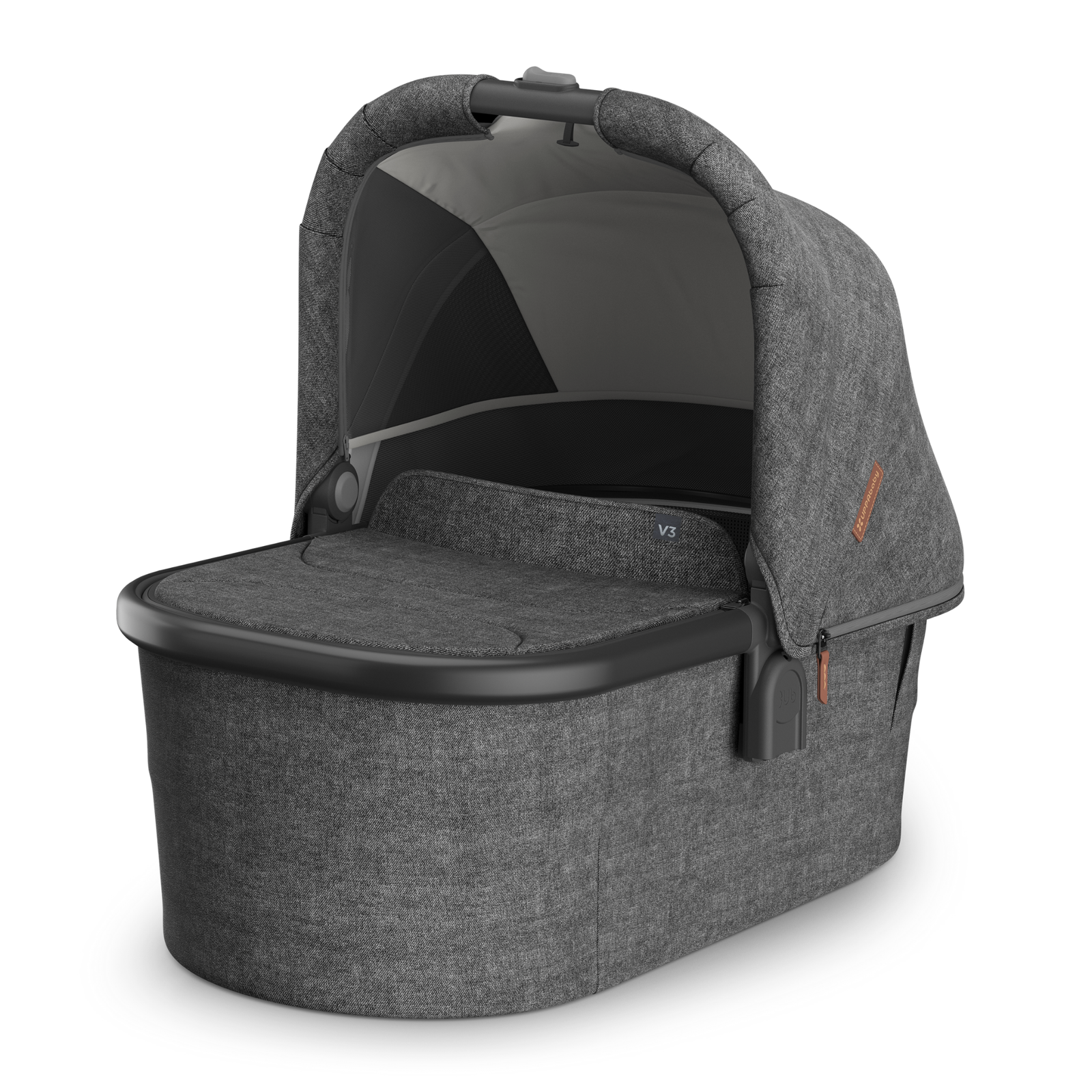 This image shows the UPPAbaby Carrycot V3 in Greyson on a white background.