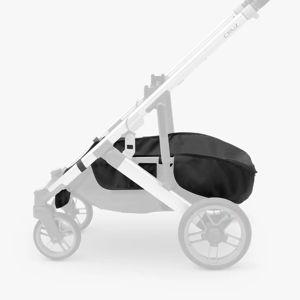 This image highlights the Cruz V2 basket cover on the stroller