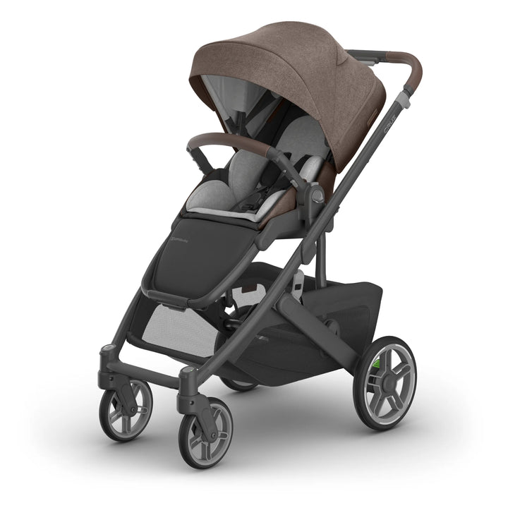 Owen mocha fabric on a carbon chassis fashion of the Cruz V3 pram.