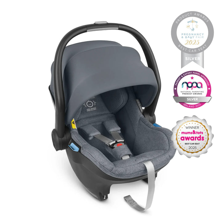 UPPAbaby MESA i-SIZE infant car seat in sleek grey, award-winning 2025 best car seat with silver recognition from Pregnancy & Baby Fair and National Parenting Product Awards, plus Mums & Tots accolade , premium baby travel seat with superior safety, comfort, and side impact protection.