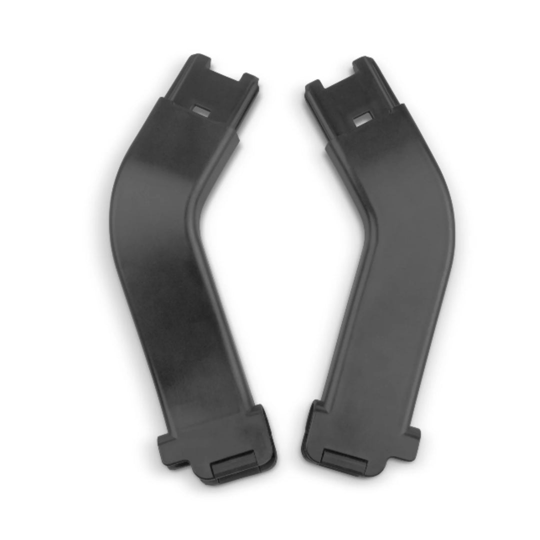 UPPAbaby MINU Duo MESA car seat adapters, pair of black adapters on white background
