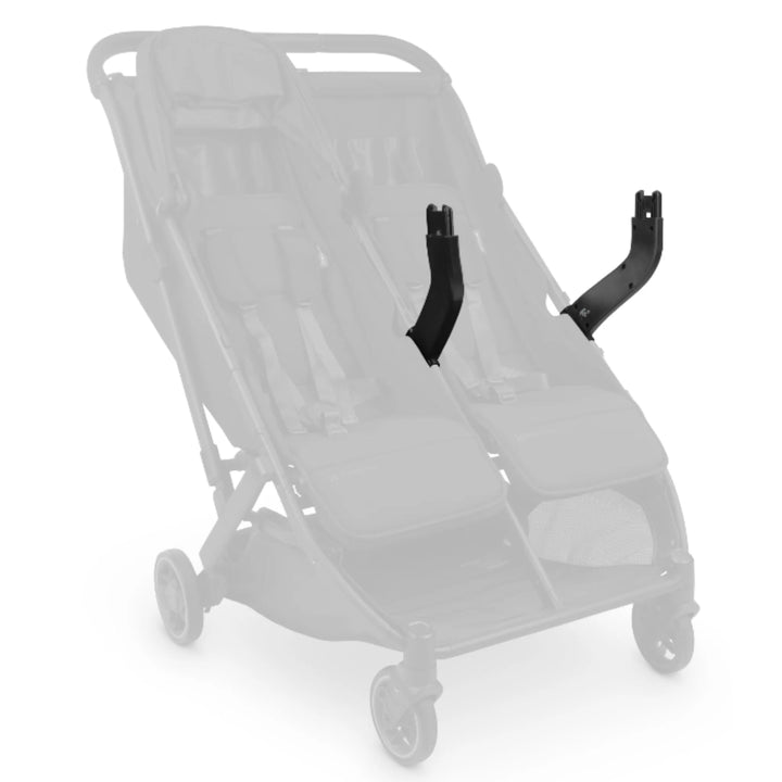 UPPAbaby MINU Duo MESA car seat adapters installed on stroller frame, hero image on white background