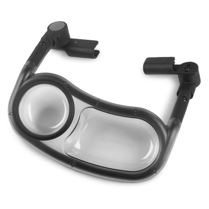 UPPAbaby Minu Duo snack tray with cup holder, stroller tray accessory on white background