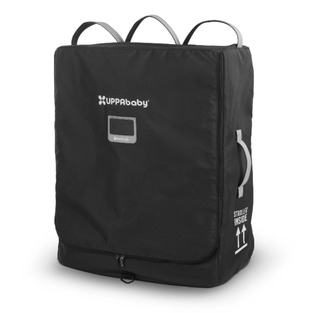UPPAbaby Minu Duo travel bag in black, stroller travel carry bag on white background
