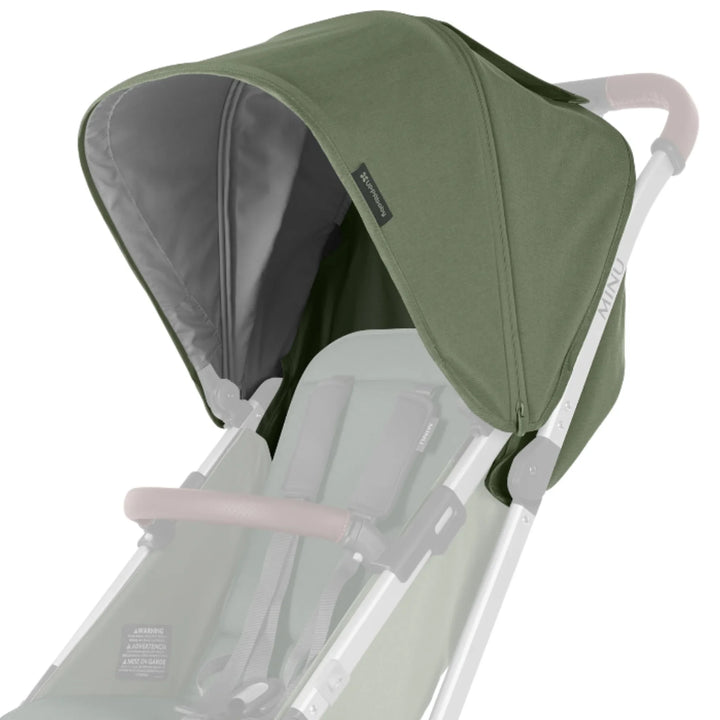 UPPAbaby Minu V2 replacement canopy fabric in Emelia, shown fitted on stroller
