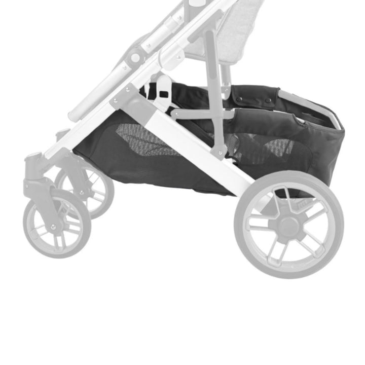 UPPAbaby Cruz V2 replacement basket fabric, under-seat storage basket installed on stroller