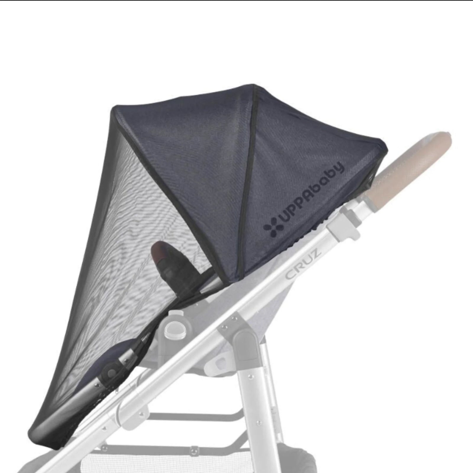UPPAbaby Bug Shield mesh insect net on Vista and Cruz stroller seat, protecting baby from bugs
